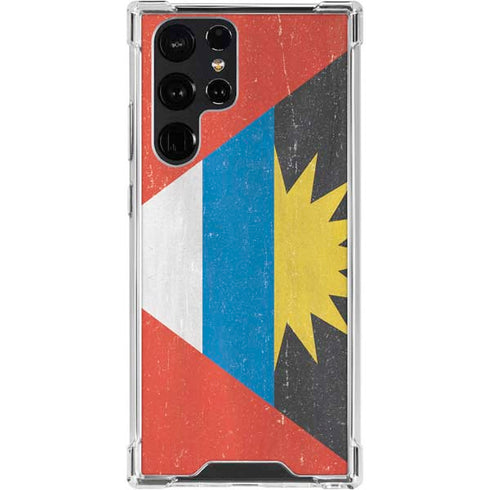Antigua and Barbuda Flag Distressed Galaxy S24 Ultra Clear Case
