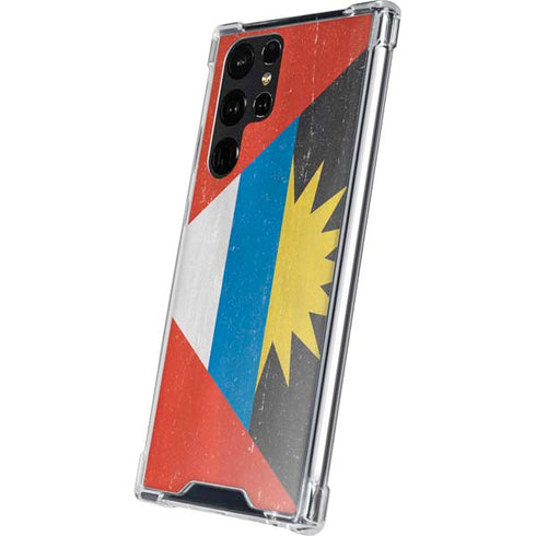 Antigua and Barbuda Flag Distressed Galaxy S24 Ultra Clear Case