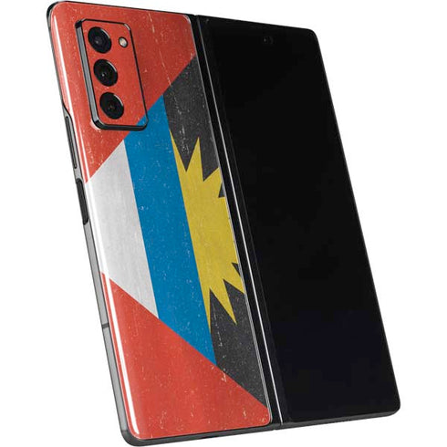 Antigua and Barbuda Flag Distressed Galaxy Z Fold2 5G Skin