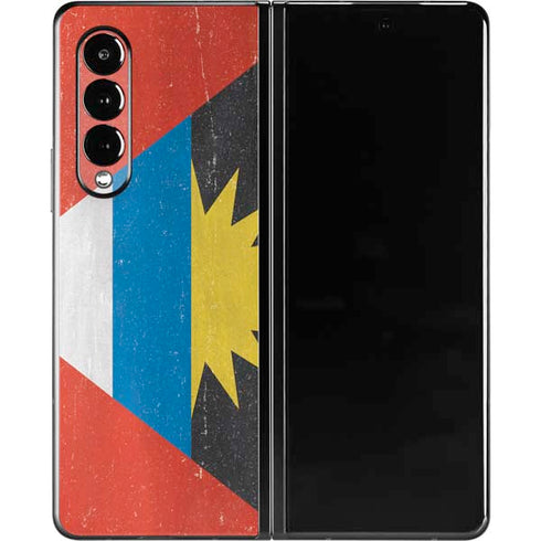 Antigua and Barbuda Flag Distressed Galaxy Z Fold3 5G Skin