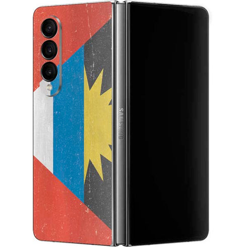 Antigua and Barbuda Flag Distressed Galaxy Z Fold4 5G Skin