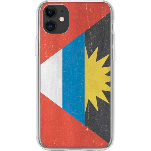 Antigua and Barbuda Flag Distressed iPhone 11 Clear Case
