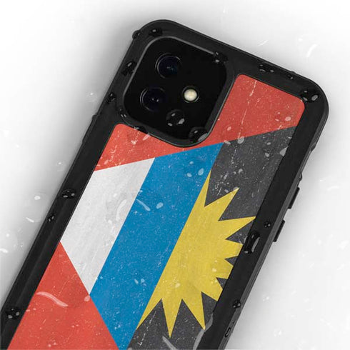 Antigua and Barbuda Flag Distressed iPhone 12 Waterproof Case