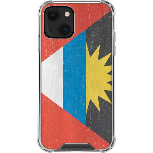 Antigua and Barbuda Flag Distressed iPhone 14 Clear Case