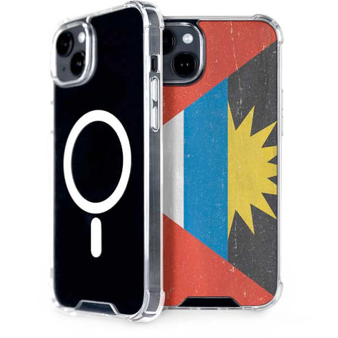 Antigua and Barbuda Flag Distressed iPhone 14 Plus MagSafe Case