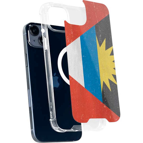 Antigua and Barbuda Flag Distressed iPhone 14 Plus MagSafe Case