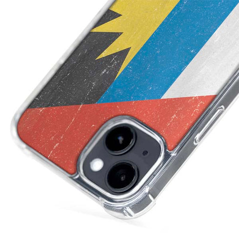 Antigua and Barbuda Flag Distressed iPhone 15 Plus MagSafe Case