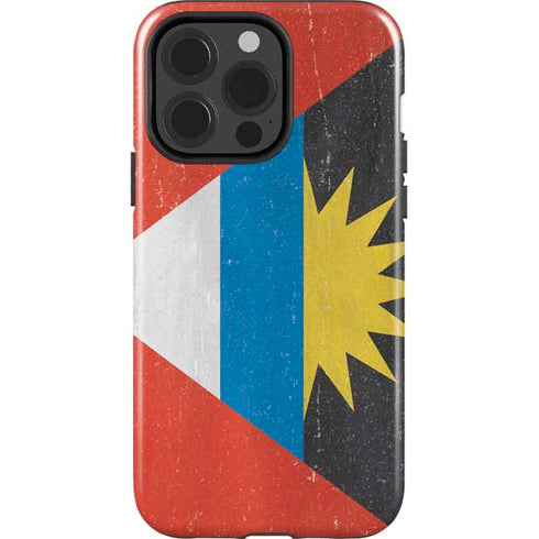 Antigua and Barbuda Flag Distressed iPhone 14 Pro Impact Case