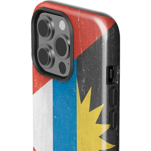 Antigua and Barbuda Flag Distressed iPhone 14 Pro Impact Case