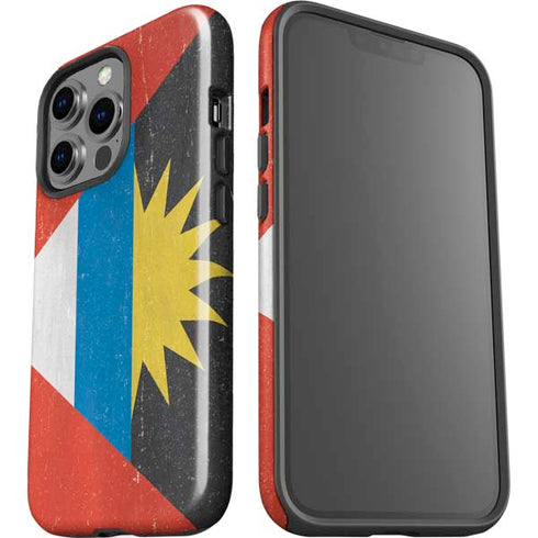 Antigua and Barbuda Flag Distressed iPhone 14 Pro Impact Case