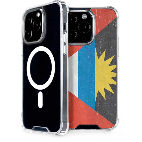 Antigua and Barbuda Flag Distressed iPhone 15 Pro MagSafe Case