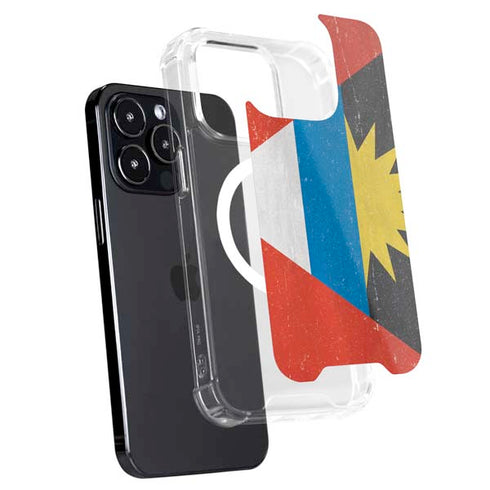 Antigua and Barbuda Flag Distressed iPhone 15 Pro MagSafe Case