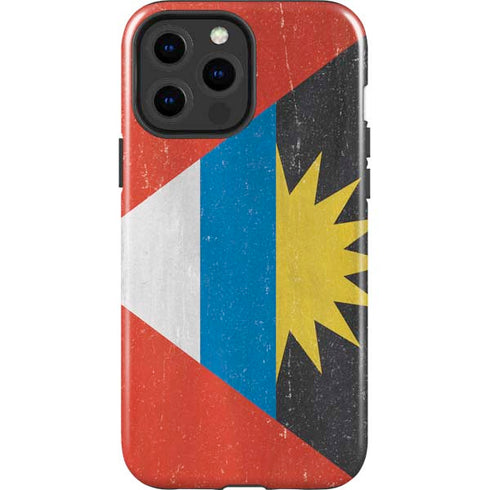 Antigua and Barbuda Flag Distressed iPhone 14 Pro Max Impact Case