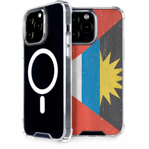 Antigua and Barbuda Flag Distressed iPhone 14 Pro Max MagSafe Case