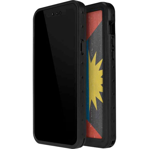 Antigua and Barbuda Flag Distressed iPhone 14 Pro Waterproof Case