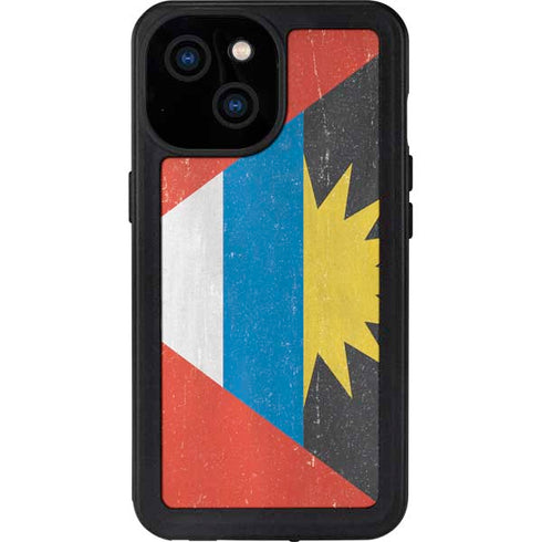 Antigua and Barbuda Flag Distressed iPhone 15 Waterproof Case