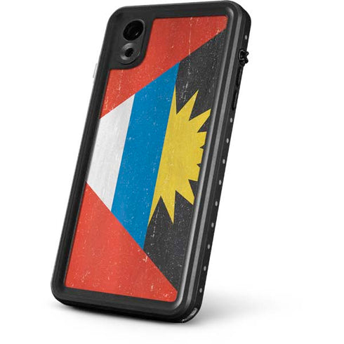 Antigua and Barbuda Flag Distressed iPhone XR Waterproof Case