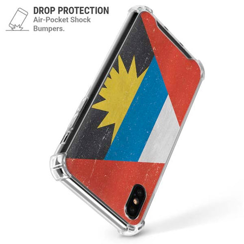 Antigua and Barbuda Flag Distressed iPhone XS Max Clear Case