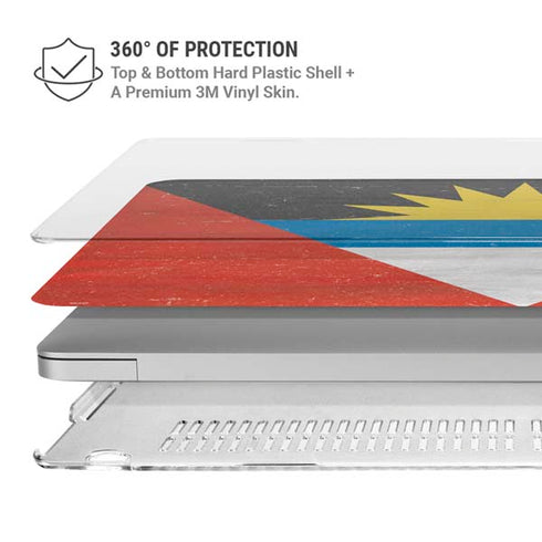 Antigua and Barbuda Flag Distressed MacBook Pro 16in (2019-20) Case plus Skin
