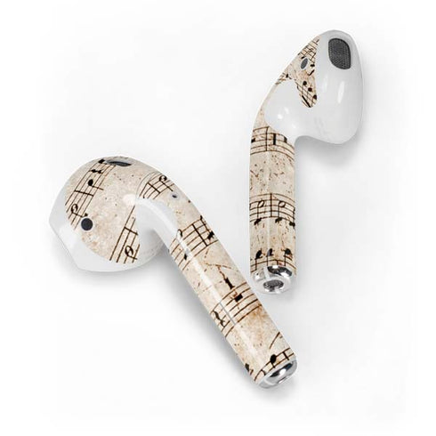 Antique Notes Apple AirPods Skin