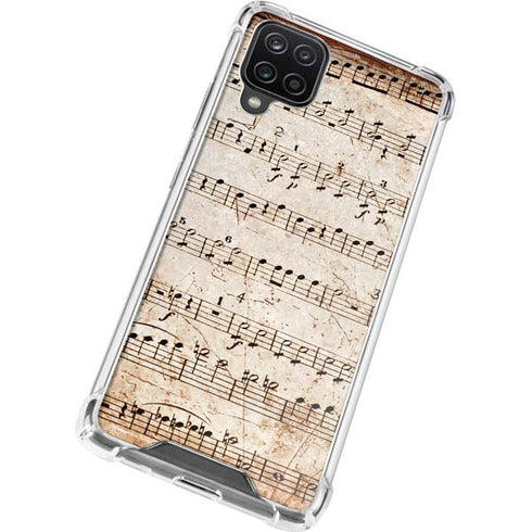 Antique Notes Galaxy A12 Clear Case