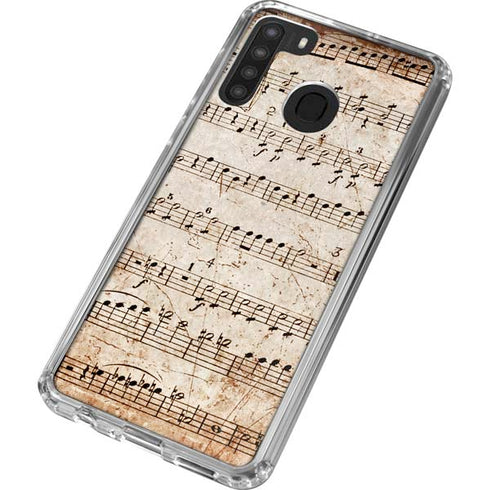 Antique Notes Galaxy A21 Clear Case