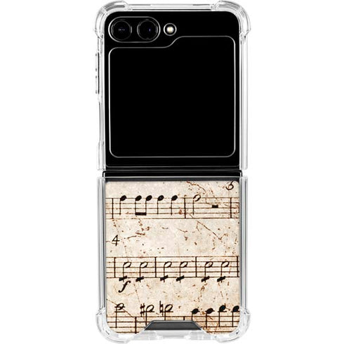 Antique Notes Galaxy Z Flip5 5G Clear Case