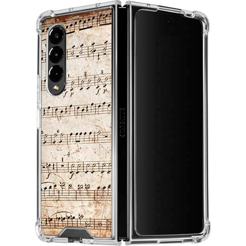 Antique Notes Galaxy Z Fold4 5G Clear Case