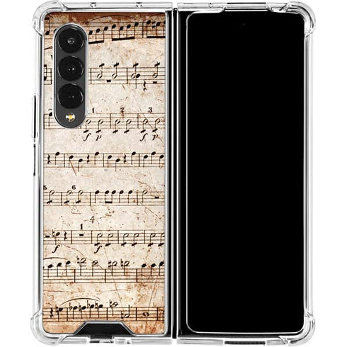 Antique Notes Galaxy Z Fold4 5G Clear Case