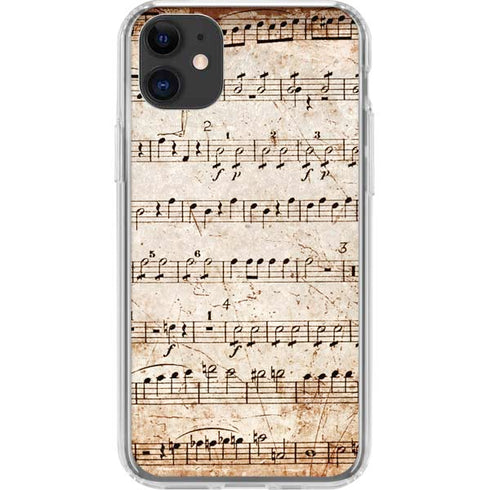 Antique Notes iPhone 11 Clear Case