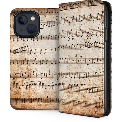 Antique Notes iPhone 13 Folio Case