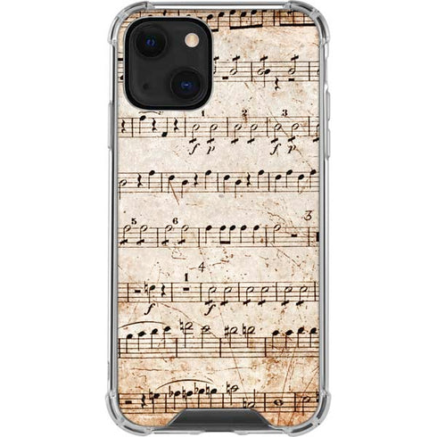 Antique Notes iPhone 14 Clear Case