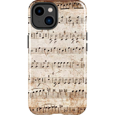 Antique Notes iPhone 14 Plus Impact Case