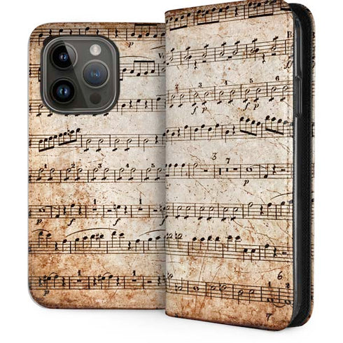 Antique Notes iPhone 14 Pro Folio Case