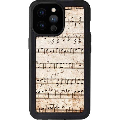 Antique Notes iPhone 14 Pro Max Waterproof Case