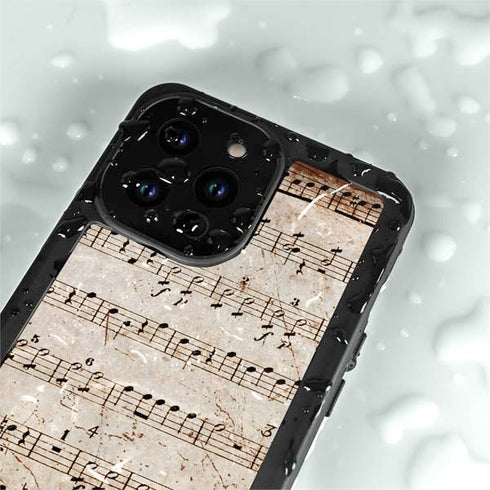 Antique Notes iPhone 14 Pro Max Waterproof Case