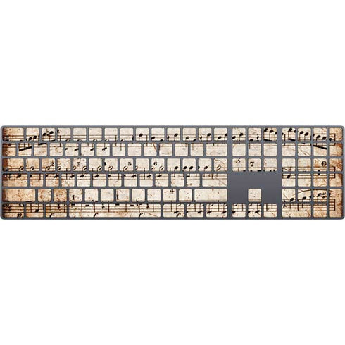 Antique Notes Magic Keyboard with Numeric Keypad Skin