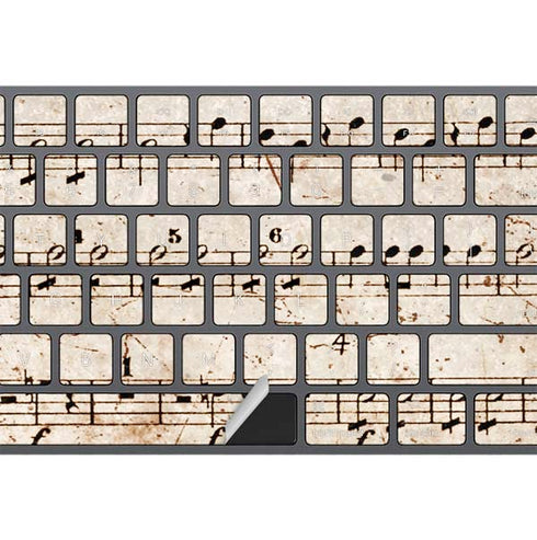 Antique Notes Magic Keyboard with Numeric Keypad Skin