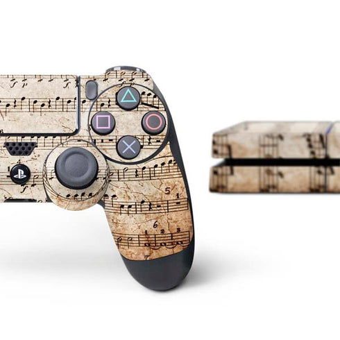 Antique Notes PS4 Console and Controller Bundle Skin