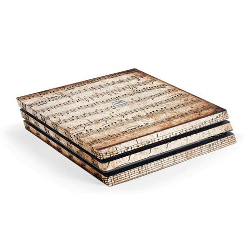 Antique Notes PS4 Pro Console Skin