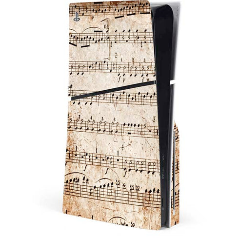 Antique Notes PS5 Slim Disk Console Skin