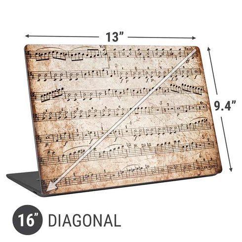 Antique Notes Universal Laptop 16in (13 x 9.4in) Skin