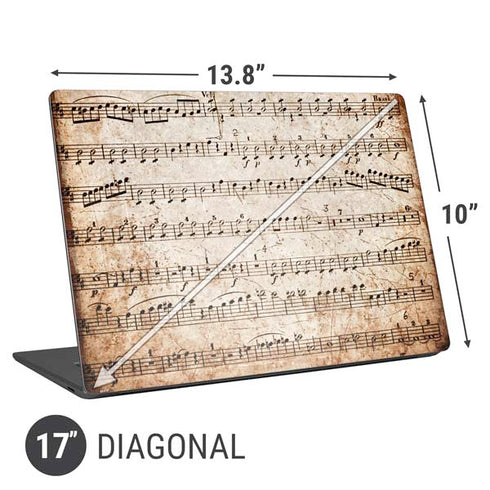 Antique Notes Universal Laptop 17in (13.8 x 10in) Skin