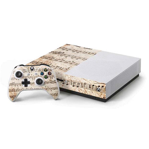 Antique Notes Xbox One S Console and Controller Bundle Skin