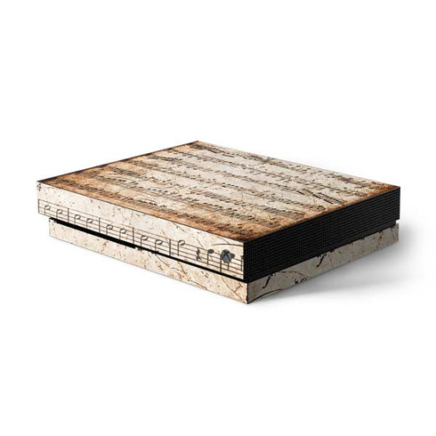 Antique Notes Xbox One X Console Skin