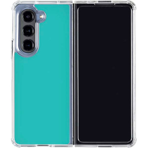 Aqua Blue Galaxy Z Fold5 5G Clear Case