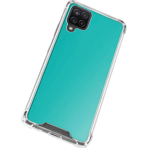 Aqua Blue Blue Solid Galaxy A12 Clear Case