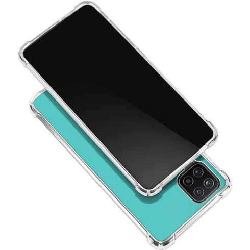 Aqua Blue Blue Solid Galaxy A12 Clear Case
