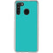 Aqua Blue Blue Solid Galaxy A21 Clear Case