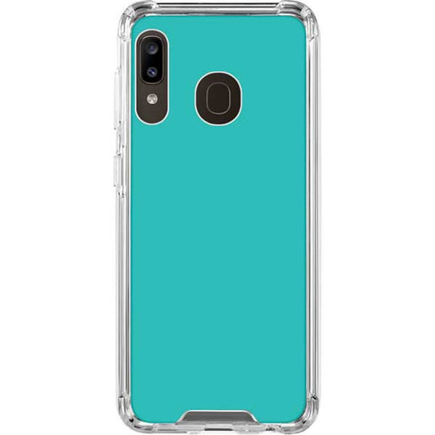 Aqua Blue Blue Solid Galaxy A30 Clear Case